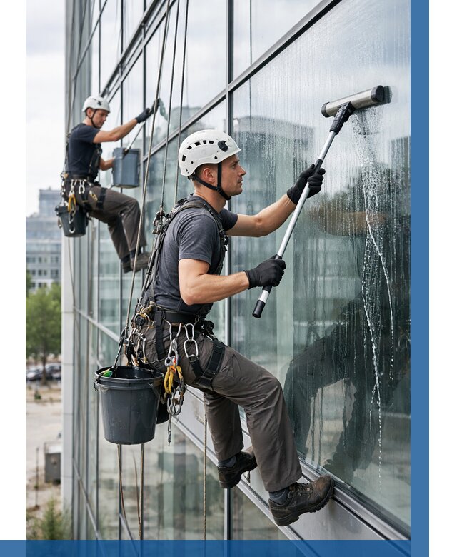 Мойка витражей альпинистами в Мирном от 708 р. под ключ|ВЫСОТНИК-Мир