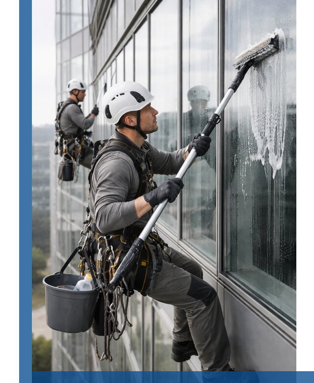 Высотная мойка сплошного остекления с выездом в Мирном