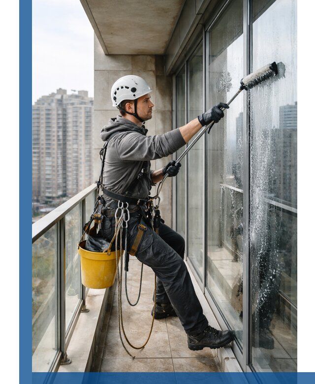 Профессиональная мойка балконного остекления в Мирном