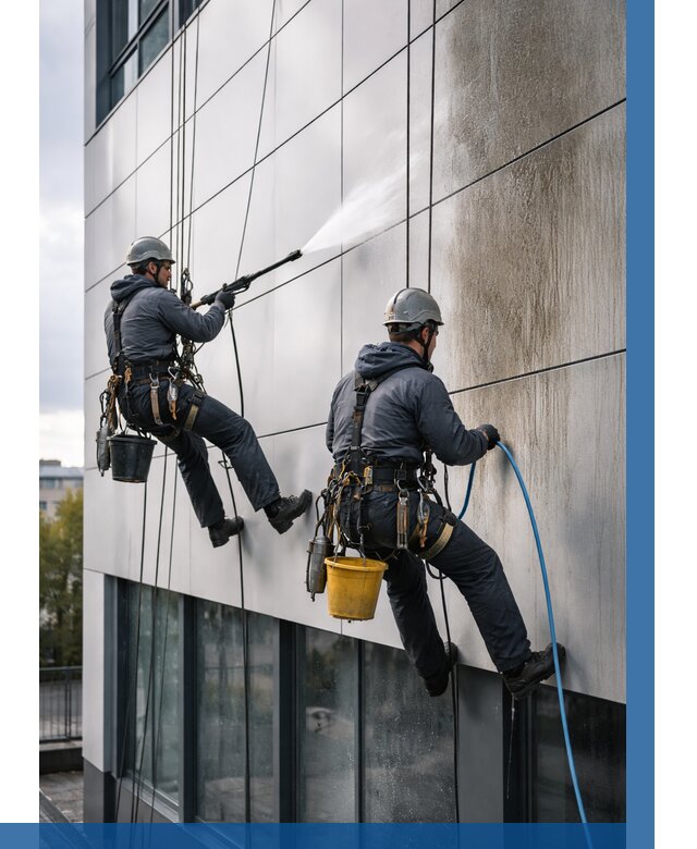 Мойка фасада из композита в Мирном по цене от 303 р. | ВЫСОТНИК-Мир