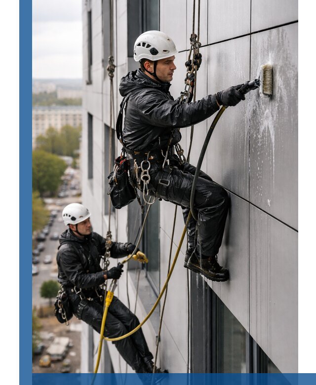 Профессиональная мойка фасада из композита в Мирном