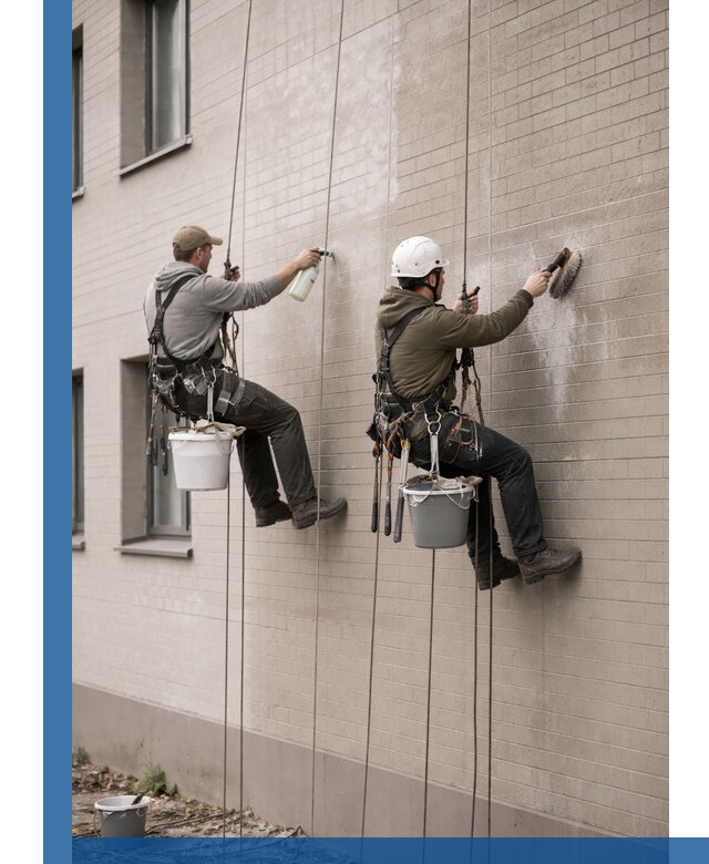 Удаление высолов с фасада зданий в Мирном без повреждений и следов