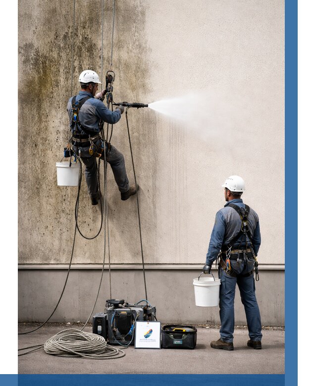 Очистка фасада от плесени в Мирном от 303 р. | ВЫСОТНИК-Мир