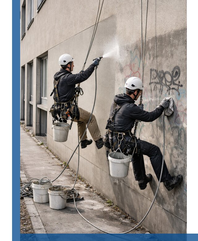 Антиграффити покрытие фасада с защитой от надписей в Мирном