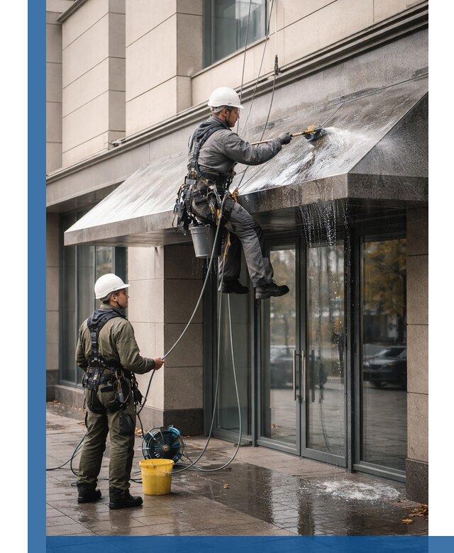 Профессиональная мойка козырьков и навесов в Мирном