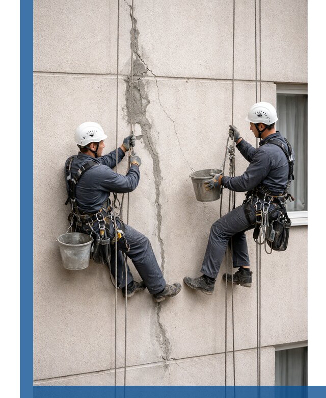 Заделка трещин на фасаде в Мирном с гарантийным ремонтом