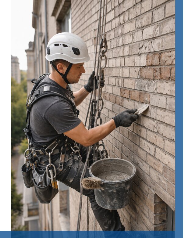 Ремонт кирпичной кладки фасада в Мирном от 1820 р. | ВЫСОТНИК-Мир