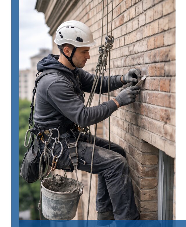 Качественный ремонт кирпичной кладки фасада в Мирном с гарантией