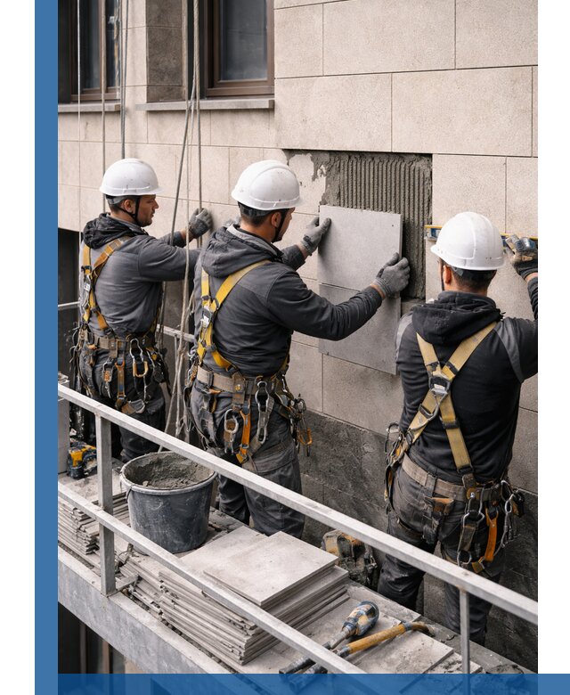 Ремонт облицовки фасада плиткой в Мирном с гарантией