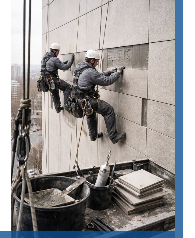 Ремонт фасада из керамогранита в Мирном от 2527 р. | ВЫСОТНИК-Мир