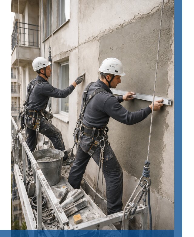 Штукатурка фасада на высоте в Мирном от 910 р. | ВЫСОТНИК-Мир