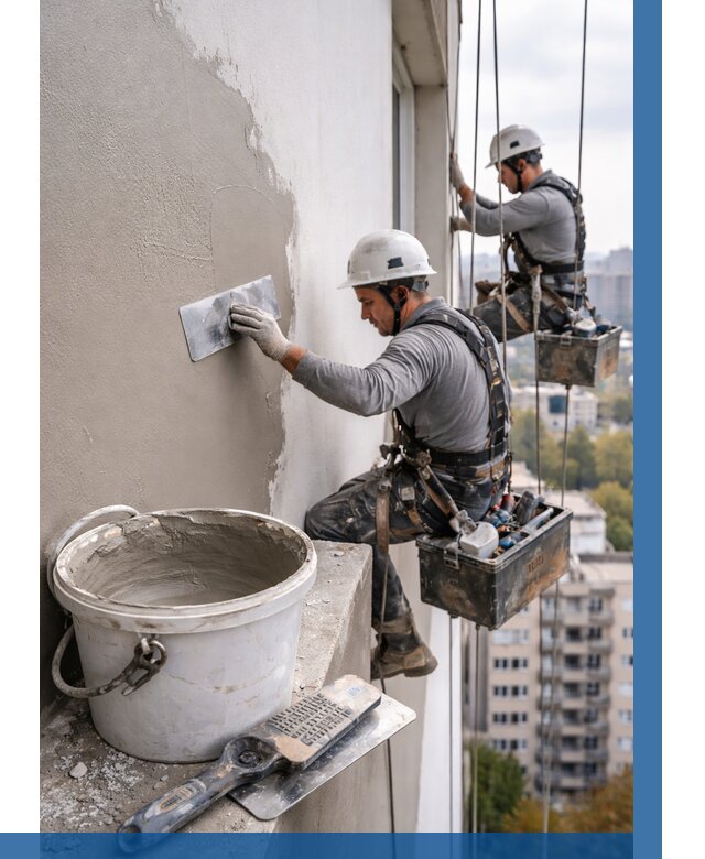 Шпаклевка фасада на высоте в Мирном от 708 р. | ВЫСОТНИК-Мир
