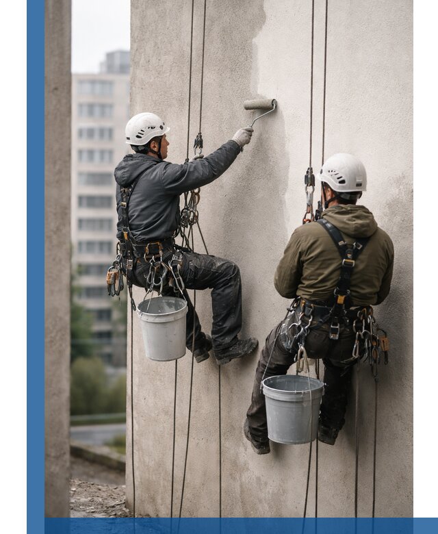 Покраска фасадов высотными альпинистами в Мирном с гарантией