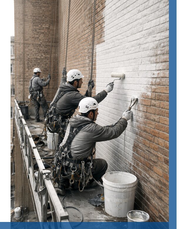 Покраска кирпичного фасада в Мирном от 354 р. | ВЫСОТНИК-Мир