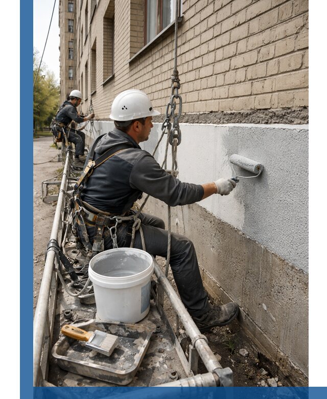 Окраска цоколя здания в Мирном профессионально и надежно