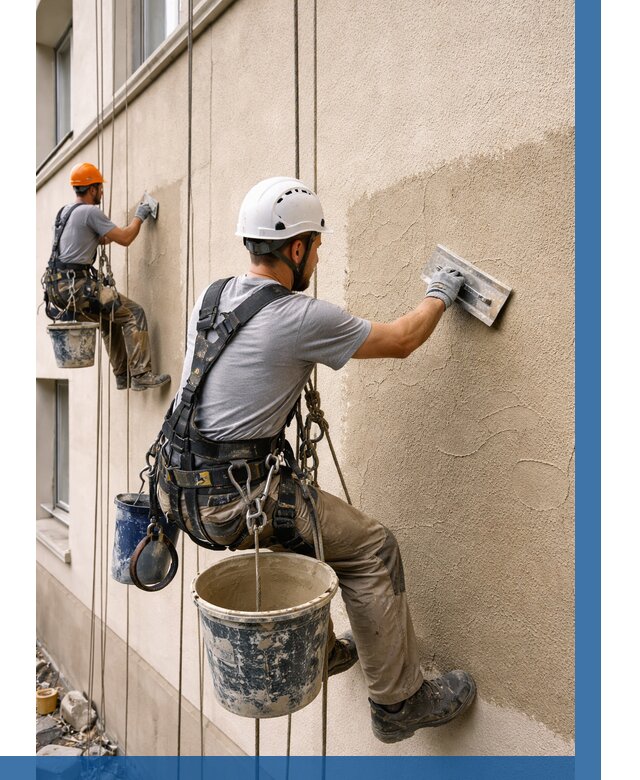 Декоративная штукатурка фасада в Мирном от 1213 р. | ВЫСОТНИК-Мир