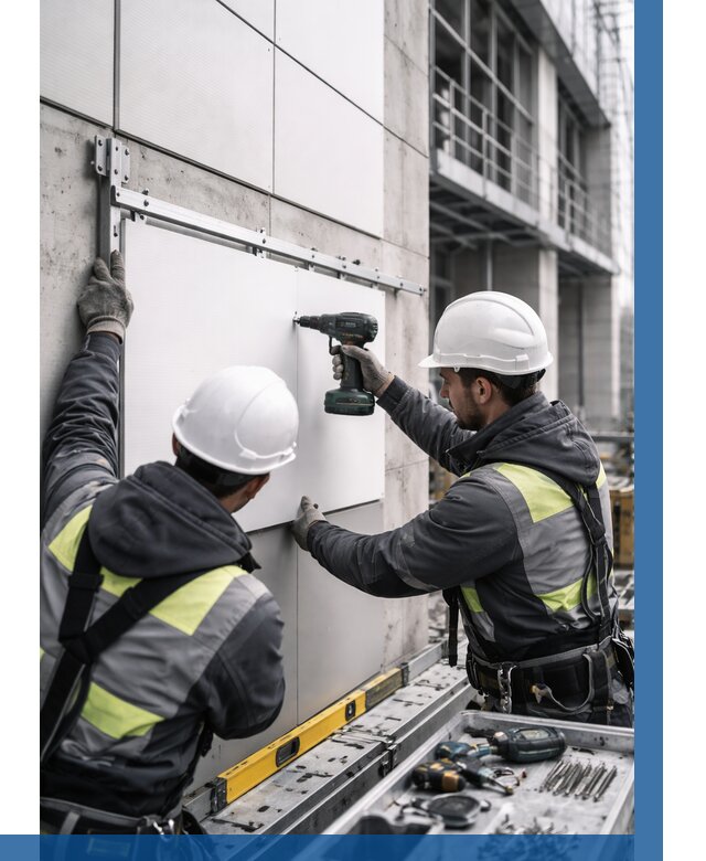 Монтаж композитных панелей фасада в Мирном от 2527 р. | ВЫСОТНИК-Мир