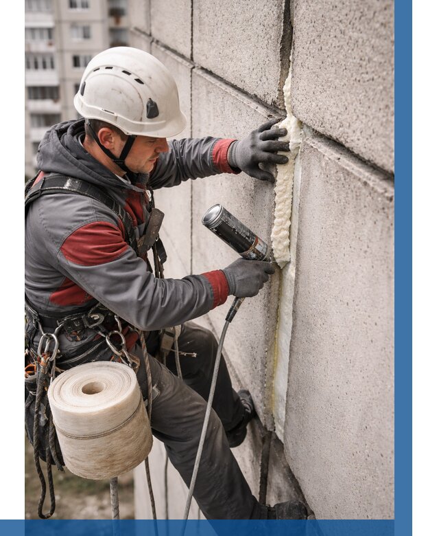 Утепление межпанельных швов в Мирном от 708 р. | ВЫСОТНИК-Мир