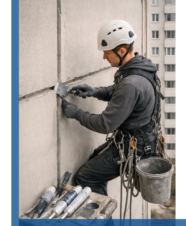 Ремонт межпанельных швов в Мирном герметизация и восстановление
