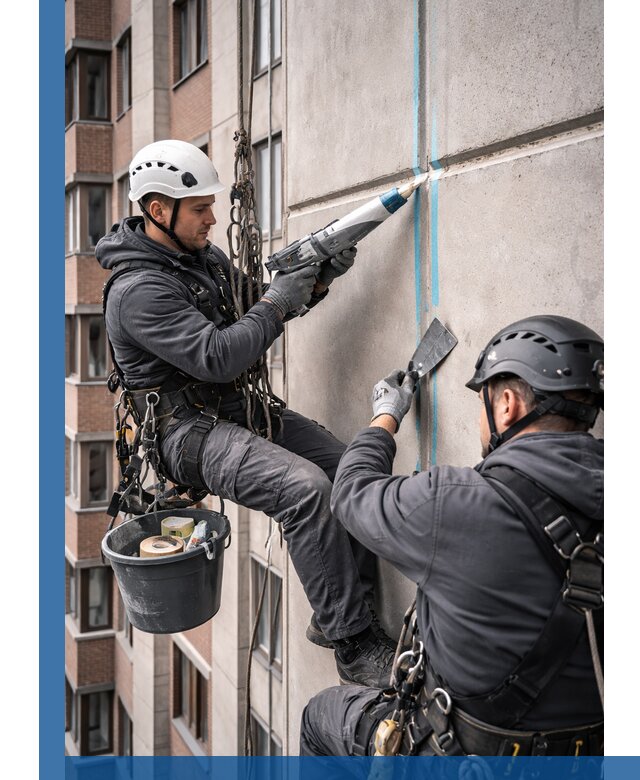 Вторичная герметизация швов фасада и кровли в Мирном