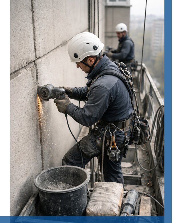 Штробление межпанельных швов в Мирном от 1213 р. | ВЫСОТНИК-Мир