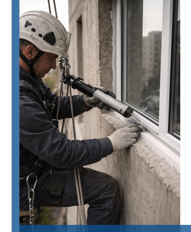 Герметизация оконных швов снаружи в Мирном профессионально