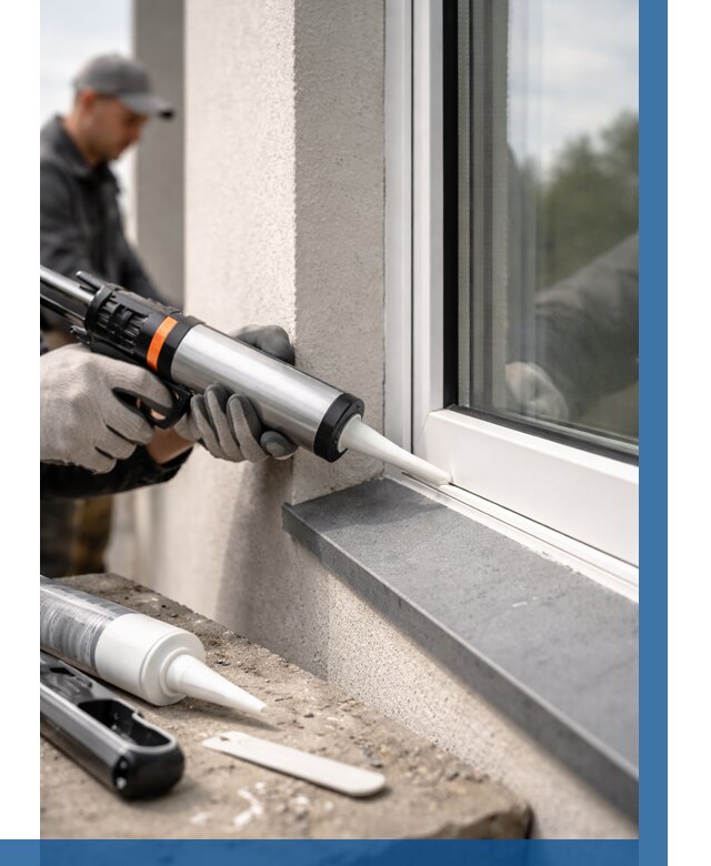 Герметизация монтажных швов окон в Мирном от 657 р. | ВЫСОТНИК-Мир