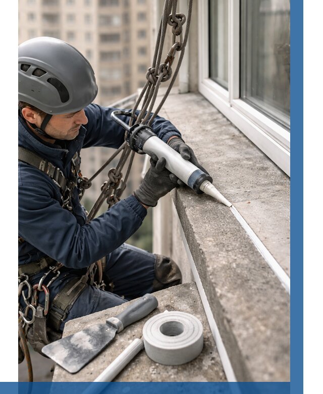 Герметизация балконного козырька в Мирном от 4549 р. | ВЫСОТНИК-Мир