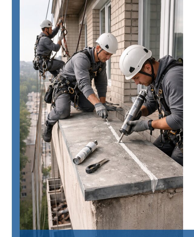 Герметизация балконного козырька в Мирном профессионально