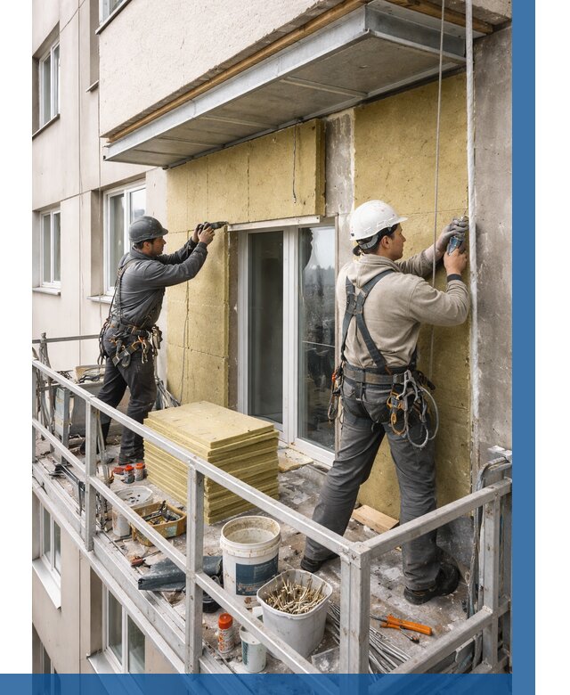 Утепление балкона снаружи в Мирном от 1617 р. под ключ ВЫСОТНИК-Мир