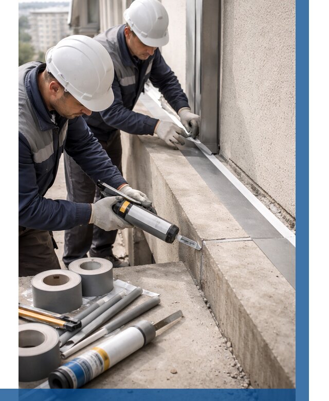 Герметизация примыкания балкона в Мирном от 4549 р. | ВЫСОТНИК-Мир