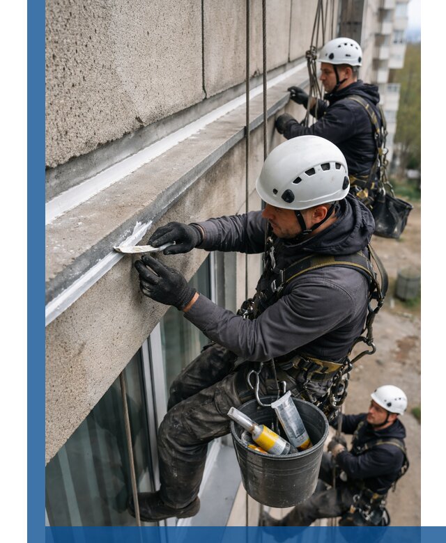 Герметизация примыкания балкона в Мирном под ключ с гарантией