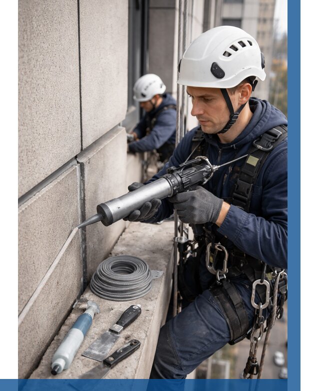 Герметизация деформационных швов фасада в Мирном от 708 | ВЫСОТНИК-Мир