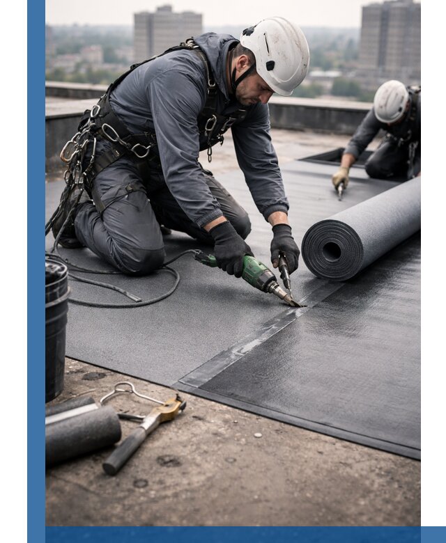 Ремонт мягкой кровли в Мирном с выездом промальпинистов