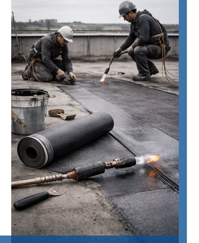 Ремонт рулонной кровли в Мирном от 657 р. | ВЫСОТНИК-Мир