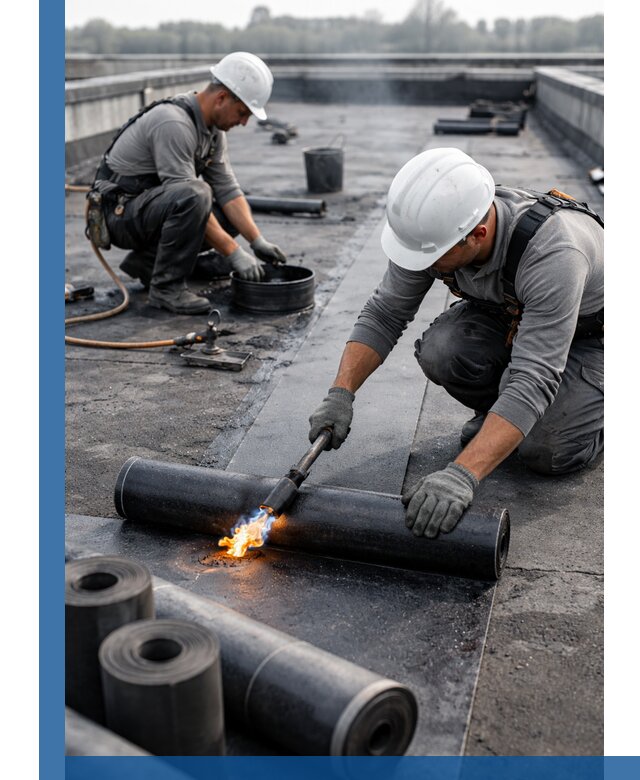 Ремонт рулонной кровли в Мирном герметизация и восстановление