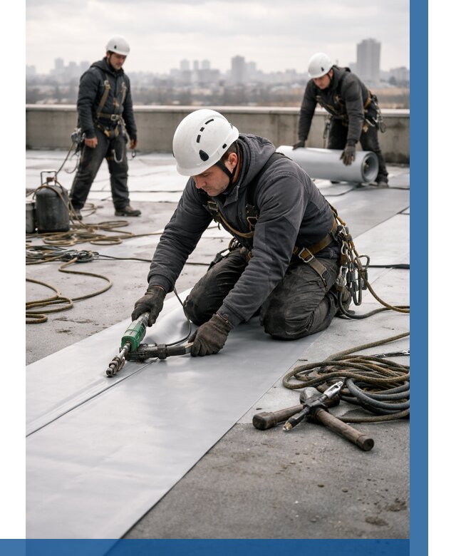 Ремонт мембранной кровли в Мирном от 1820 р./м2 | ВЫСОТНИК-Мир