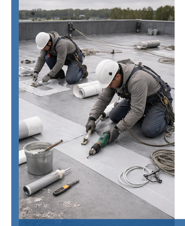 Ремонт мембранной кровли в Мирном качественно и с гарантией