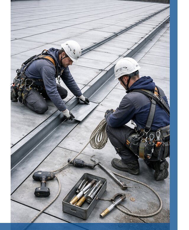 Ремонт фальцевой кровли в Мирном от 708 р. | ВЫСОТНИК-Мир