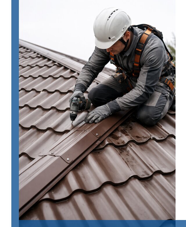 Ремонт металлочерепицы на крыше в Мирном профессионально