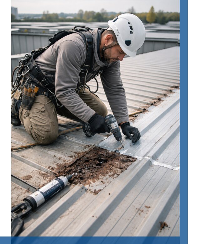 Ремонт профнастила на кровле в Мирном от 708 р. | ВЫСОТНИК-Мир