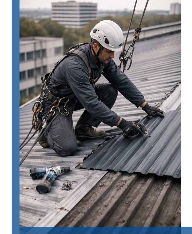 Ремонт профнастила на кровле в Мирном, работы под ключ