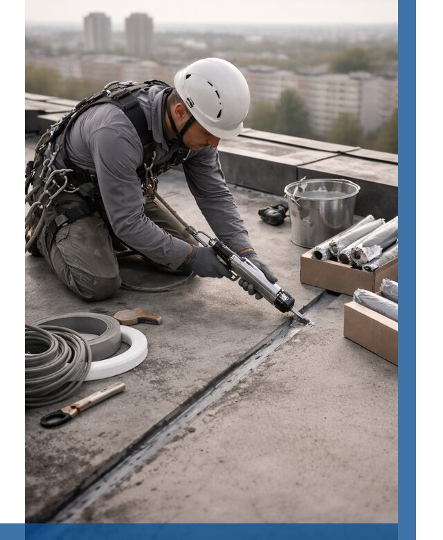 Герметизация швов кровли в Мирном от 455 р./м2 | ВЫСОТНИК-Мир