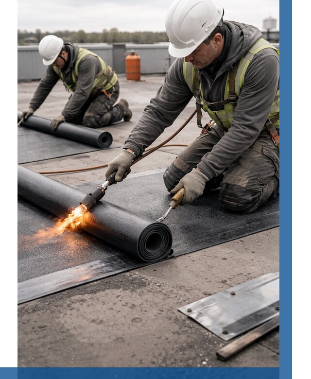 Монтаж наплавляемой кровли в Мирном от 859 р. — ВЫСОТНИК-Мир