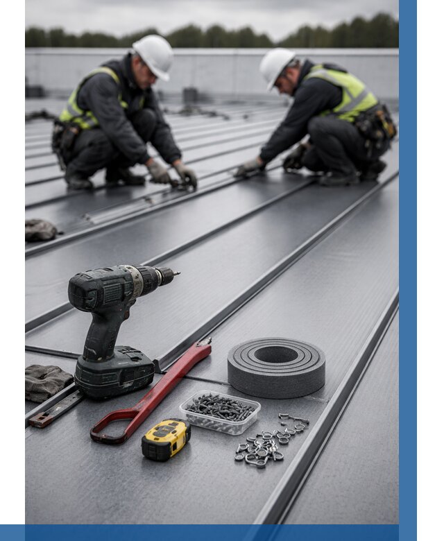 Монтаж фальцевой кровли в Мирном от 1820 р. | ВЫСОТНИК-Мир