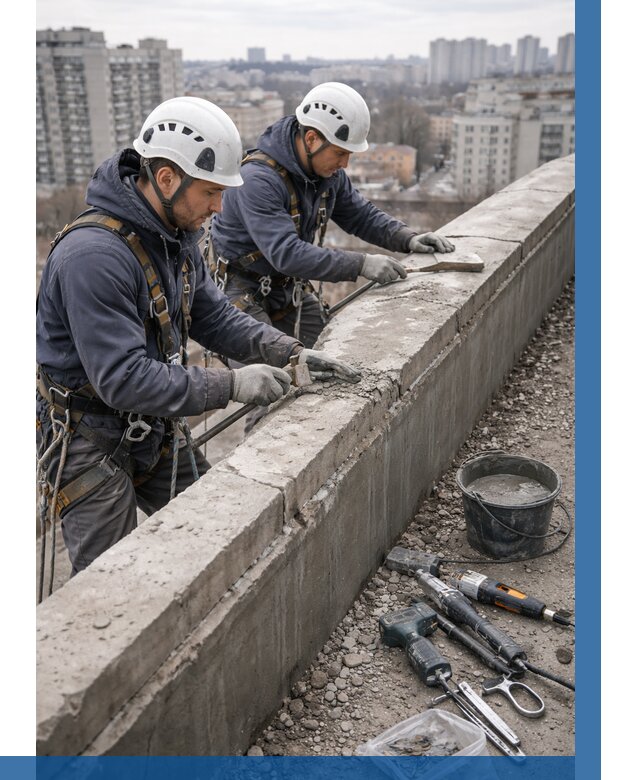 Ремонт парапета на кровле в Мирном от 1516 р. | ВЫСОТНИК-Мир