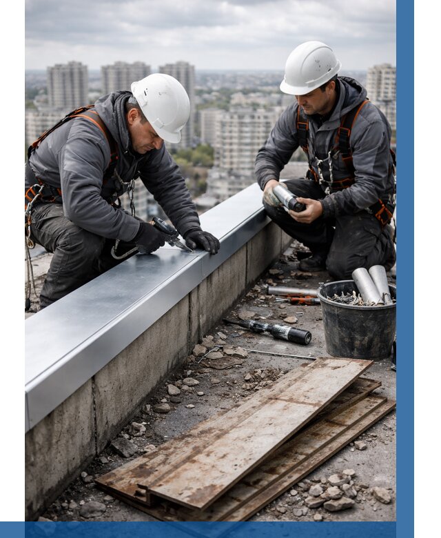 Замена парапетных крышек под ключ в Мирном от 1213 р. | ВЫСОТНИК-Мир