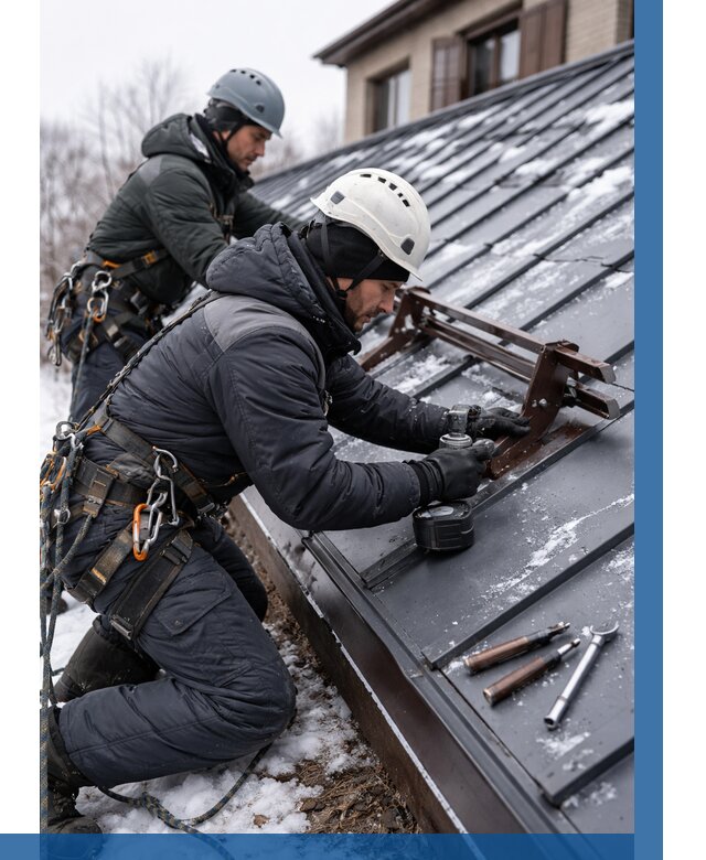 Монтаж снегозадержателей в Мирном от 455 р. | ВЫСОТНИК-Мир