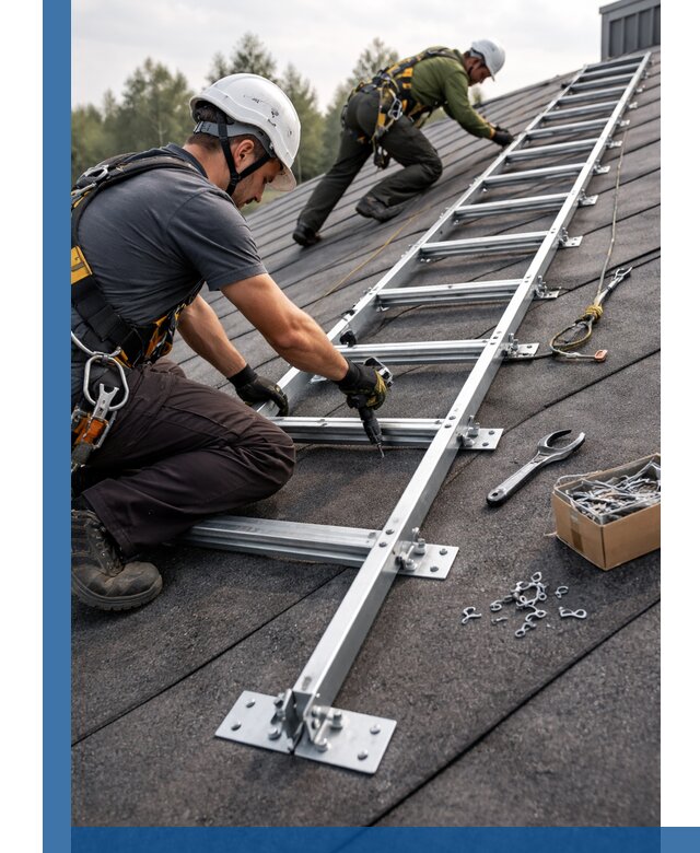 Профессиональный монтаж кровельной лестницы в Мирном под ключ