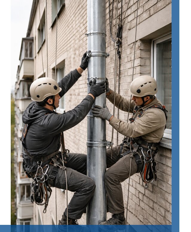 Замена водосточных труб в Мирном от 6571 р. | ВЫСОТНИК-Мир